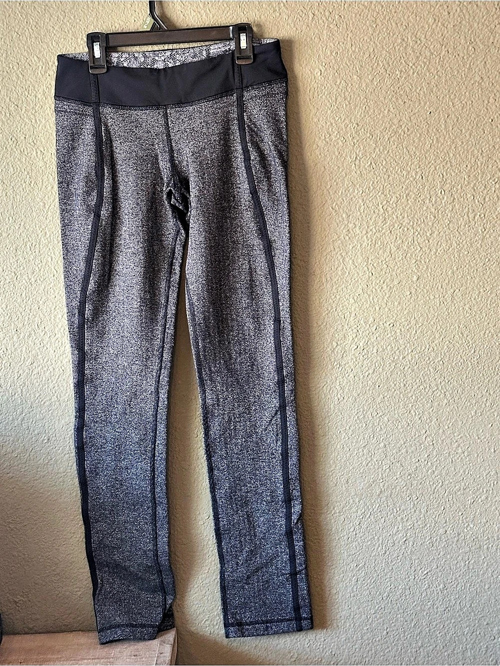lululemon Wunder Under Pant (Print) Herringbone Houndstooth Leggings Black &